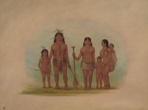 Jefe Orejona y Familia, 1854-1869 de George Catlin