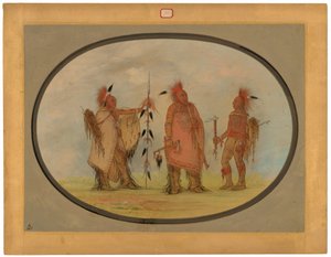 Jefe Osage con Dos Guerreros de George Catlin