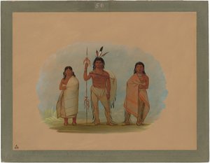 Jefe de Ottawa, su esposa y un guerrero de George Catlin