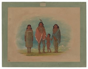 Jefe patagón, su hermano y su hija de George Catlin