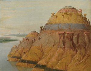 Acantilado pintoresco de arcilla, 1700 millas sobre St. Louis, 1832 de George Catlin