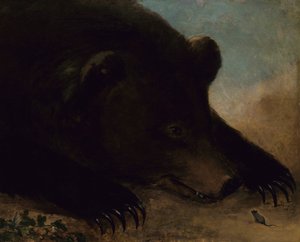 Retratos de un oso pardo y un ratón, tamaño natural de George Catlin