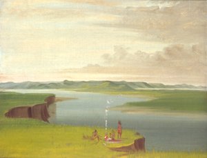 Prairie Bluffs al amanecer, cerca de la desembocadura del río Yellowstone de George Catlin