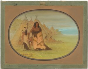 Jefe Puncah Rodeado por su Familia de George Catlin