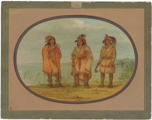 Jefe séneca, Red Jacket, con dos guerreros de George Catlin