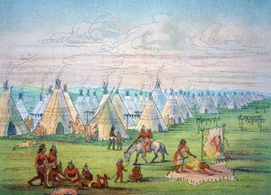 Escena de Campamento Sioux de George Catlin