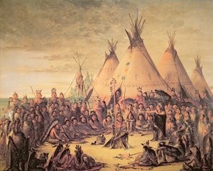 Consejo Sioux de George Catlin
