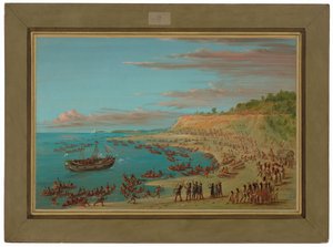 El «Griffin» entrando en el puerto de Mackinaw. 27 de agosto de 1679