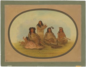 El jefe Sioux con varios indios
