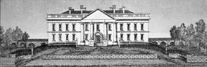 La Casa Blanca en 1820 (grabado) de George Catlin