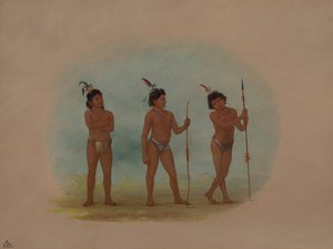 Tres niños Auca, 1854-1869 de George Catlin