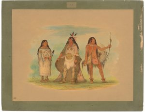 Tres indios Minatarree de George Catlin