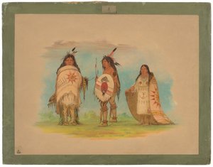 Tres indios Riccarree de George Catlin