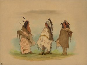 Tres guerreros Shoshonee, 1861