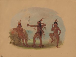Tres indios Woyaway, 1854-1869 de George Catlin