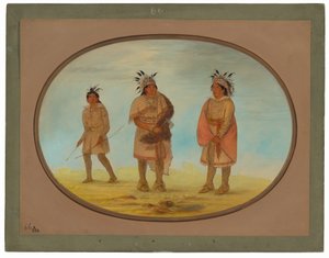 Dos guerreros Weeah y una mujer de George Catlin