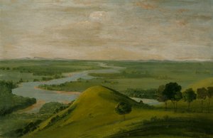 Vista de la Confluencia del Río Rojo y el Falso Washita, en Texas, 1834-1835 de George Catlin