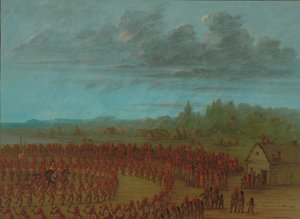 Danza de guerra de los Saukies, 1861-1869 de George Catlin