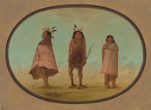 Hombre medicina Yntah, un guerrero y una mujer, 1855-1869 de George Catlin