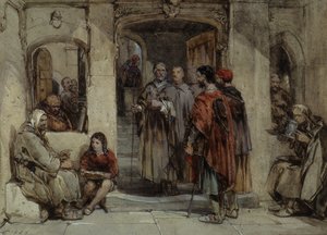 Una escena de la vida monástica, 1850 de George Cattermole