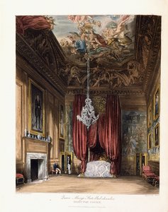 Cámara de estado de la reina María, Hampton Court, 1819 de George Cattermole