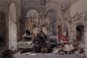 La biblioteca de los monjes de George Cattermole