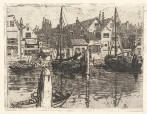 El Mosa en Dordrecht de George Charles Aid