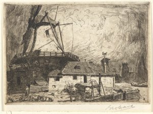 Moulin y Zwyndrecht de George Charles Aid