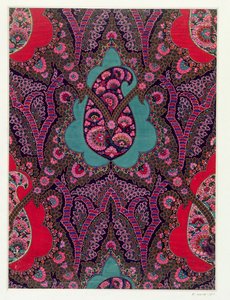 Diseño de tela para chales de Paisley, c.1871 de George Charles Haite