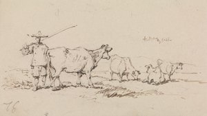 Un campesino con ganado de George Chinnery