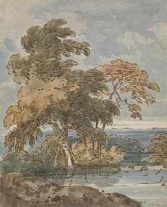 Árboles junto a un río de George Chinnery