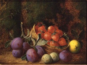 Ciruelas y fresas de George Clare