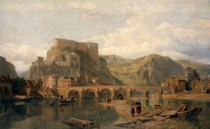 Huy en el Mosa, Bélgica (óleo sobre lienzo) de George Clarkson Stanfield