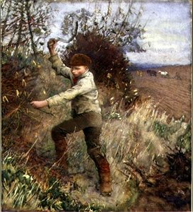 Niño recortando un seto, 1890