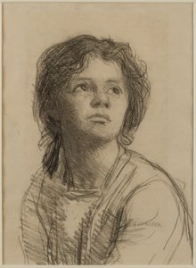 Cabeza y Hombros de una Mujer Joven de George Clausen