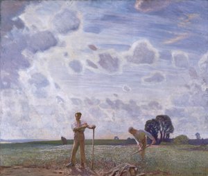En los campos en junio, 1914 de George Clausen