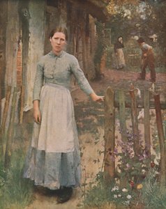 La chica en la puerta, 1889 de George Clausen