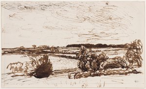 Paisaje ventoso de George Clausen