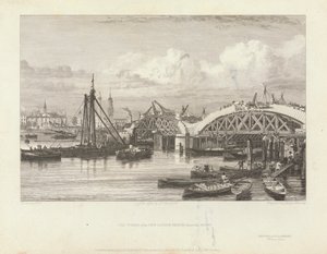 Las obras del Nuevo Puente de Londres de George Cooke