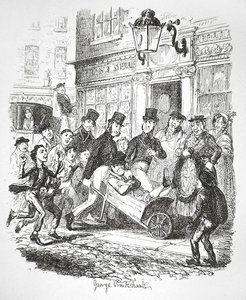 Un carterista en custodia, c.1835 de George Cruikshank