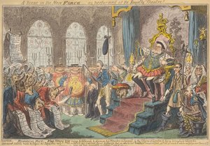 Una escena de la nueva farsa representada en el Royalty Theatre. de George Cruikshank