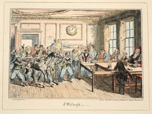 Un Testigo, de Greenwich Hospital, una Serie de Bocetos Navales, Descriptivos de la Vida de un Hombre de Guerra, pub. 1825 de George Cruikshank
