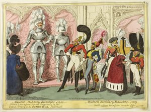 Dandis militares antiguos y modernos de 1450 de George Cruikshank