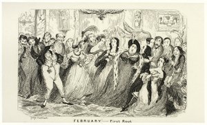 Febrero - Primera ruta de los grabados en acero de George Cruikshank a The Comic Almanacks: 1835-1853 de George Cruikshank