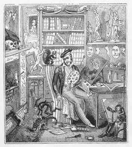 Frontispicio ilustración para Cruikshank at Home de George Cruikshank