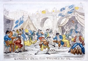 Juegos en el Río Támesis, feb., 1814 de George Cruikshank