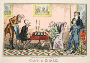 Juego de ajedrez, publicado por Thomas McLean, 1835 (grabado coloreado a mano)