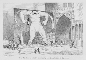 Guy Fawkes tratado clásicamente, Un dibujo animado no exhibido de George Cruikshank