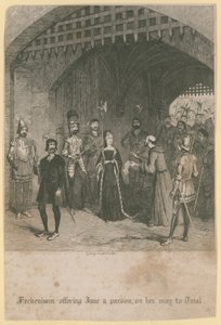 Heckenham ofreciendo a Jane un perdón de George Cruikshank