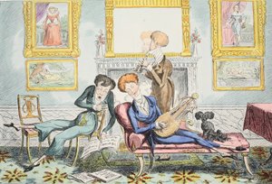 Colibríes o Un Trío Elegante, pub. 1835 de George Cruikshank
